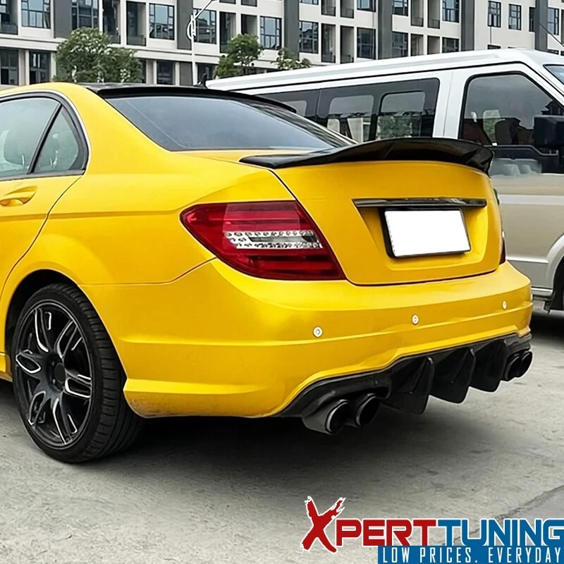 For 08-14 Benz W204 C-Class Sedan 4Dr R Style Gloss Black ABS Rear Trunk Spoiler Foto 2 de 4