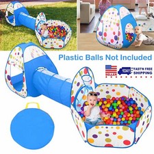 Portable Kid Indoor Outdoor Play Tent Crawl Tunnel Set 3 In 1 Ball Pit Tent Toys