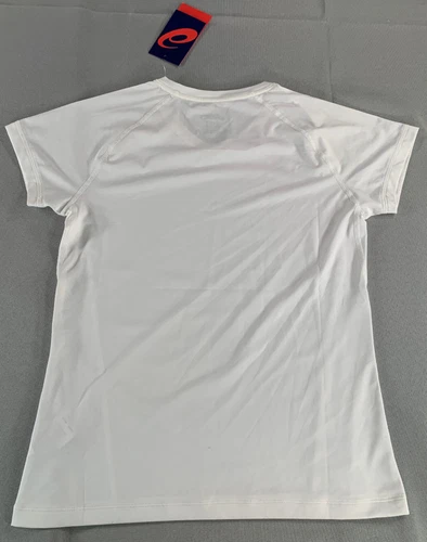 Asics Youth Volleyball Jersey L White Short Sleeve Spin Serve Tee 2054A016 - Picture 2 of 8