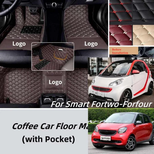 For Smart Fortwo-Forfour All Models Car Floor Mats Custom Liners No-Slip Carpets - Imagen 3 de 36