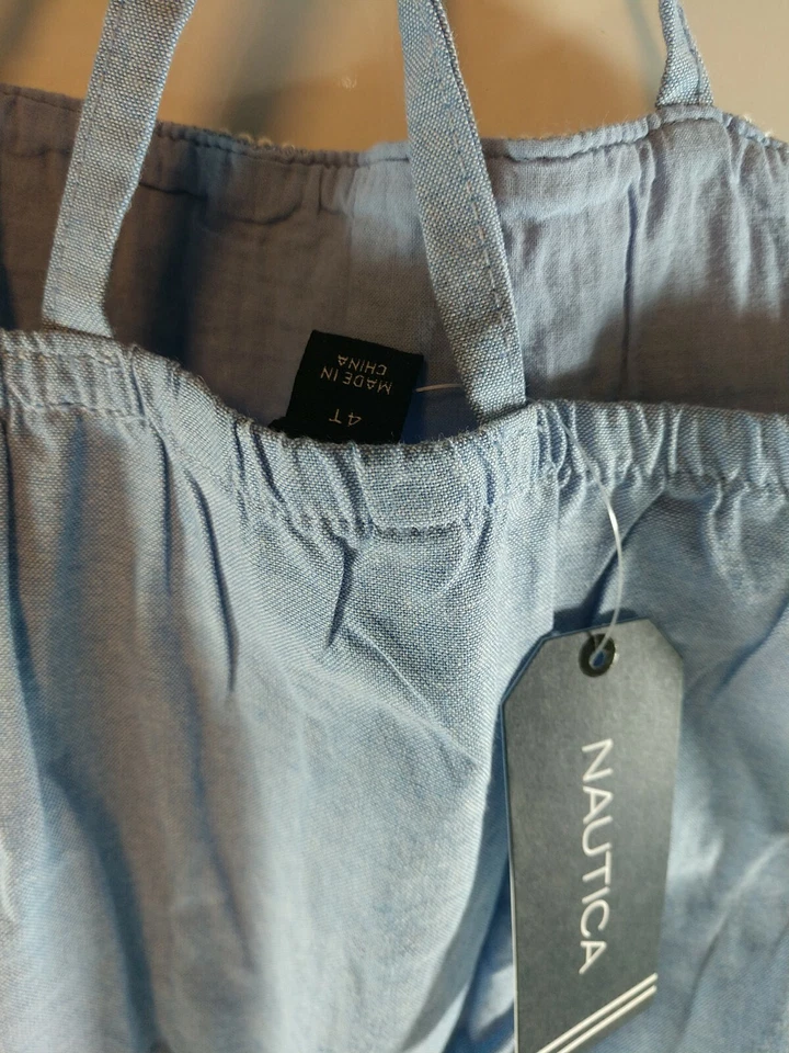 Mameluco Nautica Niñas Azul Sin Mangas Bolsillos Lt Cambray Nuevo Con Etiquetas Foto 4 de 4