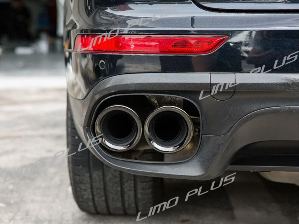 Black GTS Style Exhaust Tips For Porsche Cayenne 958 V6 V8 2015-2018 - Image 4 of 4