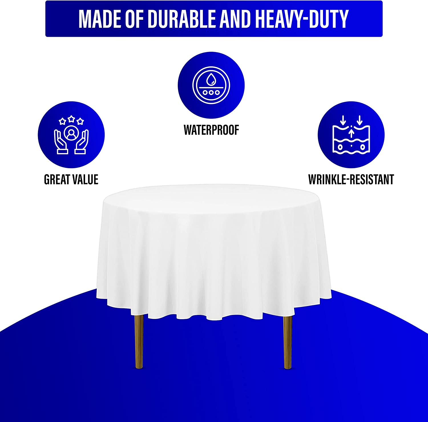 12Pack White Disposable Plastic Tablecloths, 84" Plastic Table Cloth, round Tab eBay
