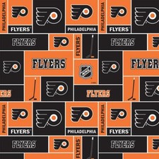 NHL Philadelphia Flyers Block 840-FLY Cotton Fabric by the Yard