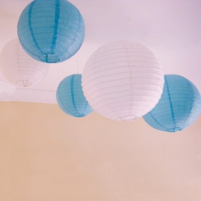 12x  white blue paper lanterns engagement wedding 21 birthday party events decor