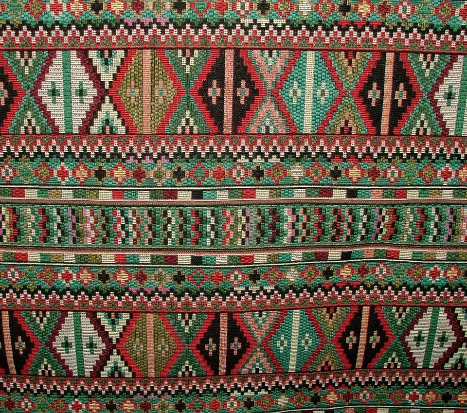 Tissu Tapisserie Extra Épais Navajo Indien Rideau Ameublement Couvre- - Photo 2/4