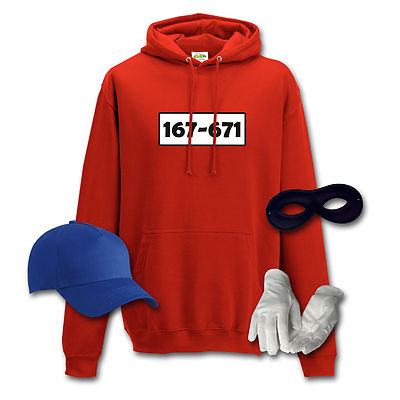 Hoodie Panzerknacker Kostüm Set Wunschnummer Karneval Fasching JGA Herren XS-5XL