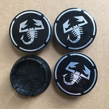 4x 50mm Neu Schwarz Fiat Abarth Alufelge Nabendeckel  Nabenkappe Nabendeckung