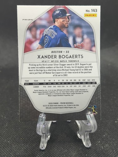 Xander Bogaerts 2020 Panini Prizm Tier II Silver Prizm Parallel #143 Red Sox - Bild 2 von 2