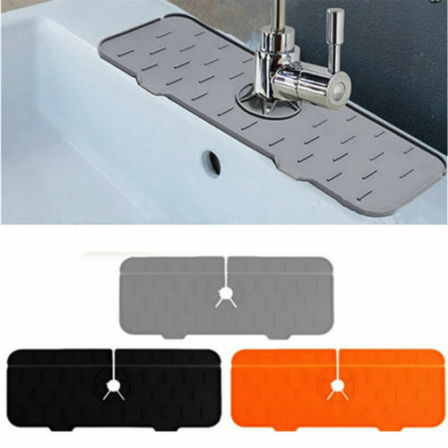 Tapis de cuisine en silicone tapis de rangement pour évier dosseret drain de séchage accès évier - Photo 1 sur 15