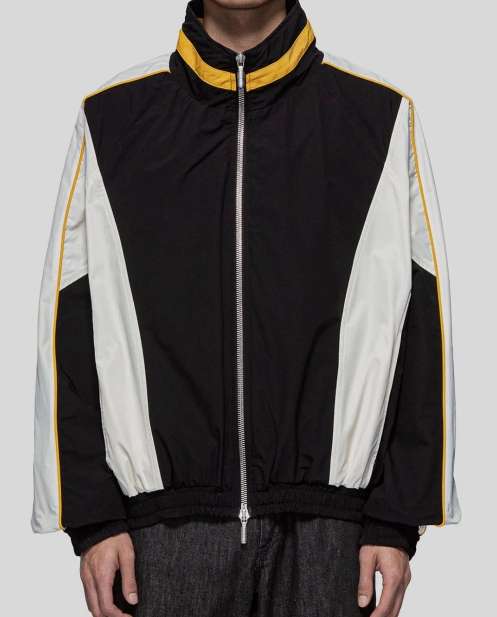 924 Rhude Men s Black Curve Panel Track Jacket Size L eBay
