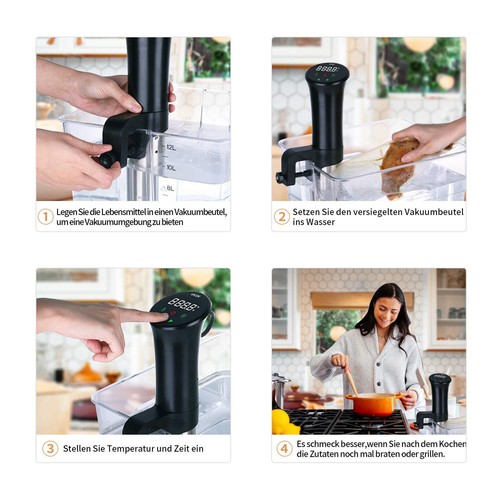 Sous vide Sous-vide Garer Präzisionskochtopf Immersion Zirkulator 3D Leistung... - 第 7/8 張圖片