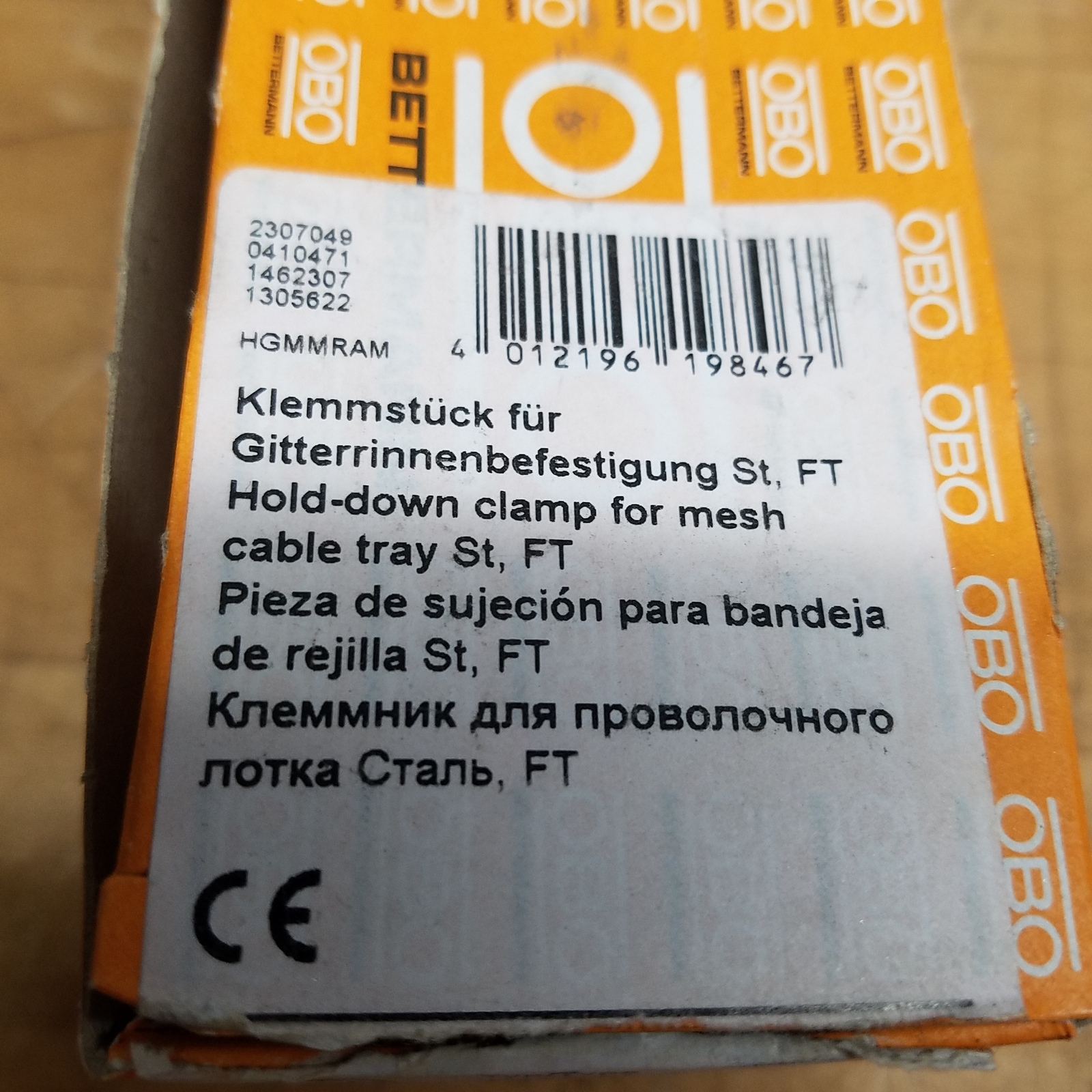 OBO Bettermann GKS 34 FT HoldDown Clamp For Mesh Cable Tray, 6016 820