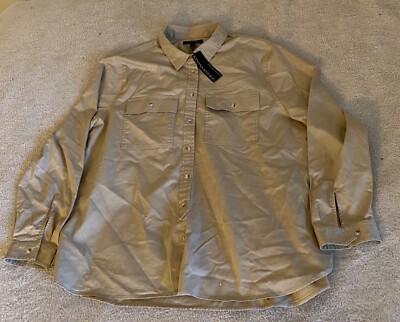 NWT Banana Republic Button Shirt Womens Size XL Utility Dillon Shirt Khaki