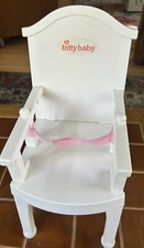 Muñeca American Girl Bitty Baby Silla Alta Blanca con Cinturón Rosa Sin Bandeja - Usada en Excelente Condición