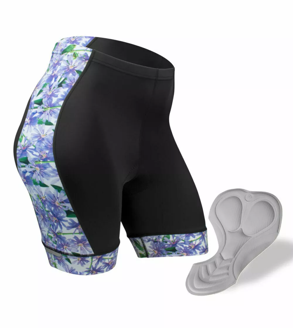 Aero Tech PLUS SIZE Women s Liddy Shorts Purple Flowers Cycling