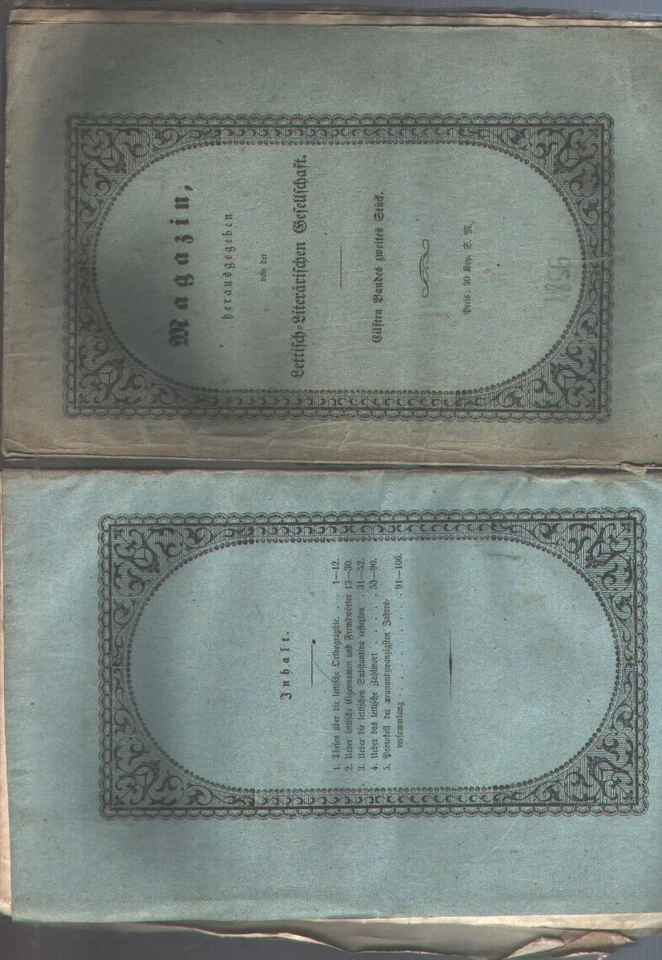 Magazin herausgegeben von der Lettisch - Literärischen Gesellschaft  Elften Ba - Bild 1 von 1