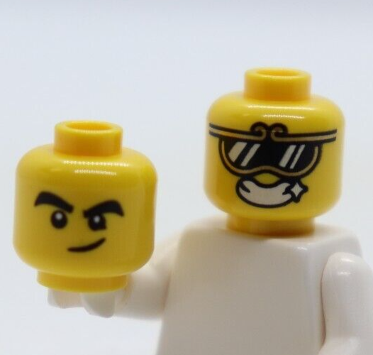 minecollビック缶3点セット HEAD -DUAL YELLOW Gold Sunglasses Smile Monkie Kid 80039 LEGO