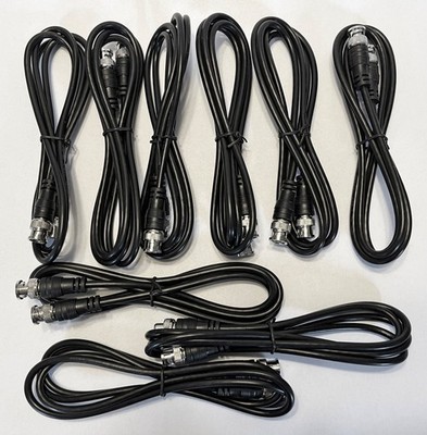 Lot of 9 TraderPlus BNC Male to BNC Male 5 ft. Jumper Cable Extensions, 75 Ohms