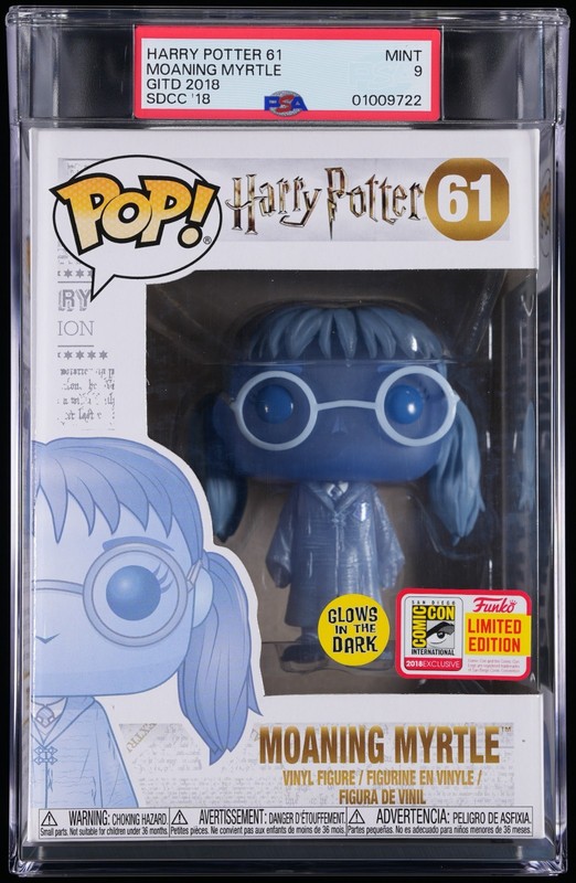 PSA 9 Funko Pop! Harry Potter Moaning Myrtle (GITD) #61 (SDCC 2018 Exclusive)