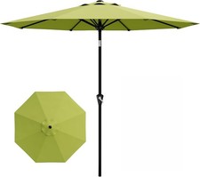 9FT Patio Umbrella Table Umbrella Push Button Tilt 8 Sturdy Ribs Market Umbrella
