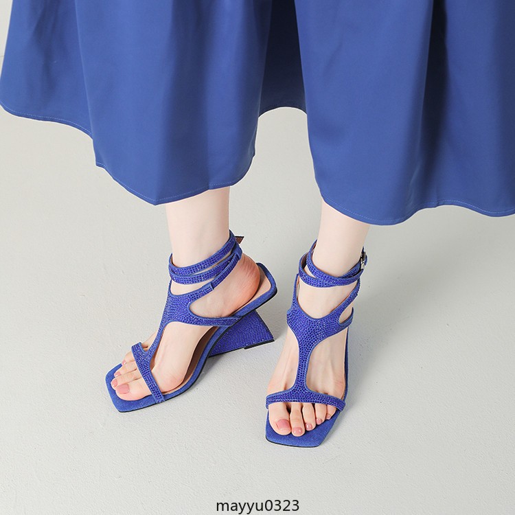 Womens Less Wedge Heel Ankle Strap Open Toe Buckle Summer Sandals Shoes Party