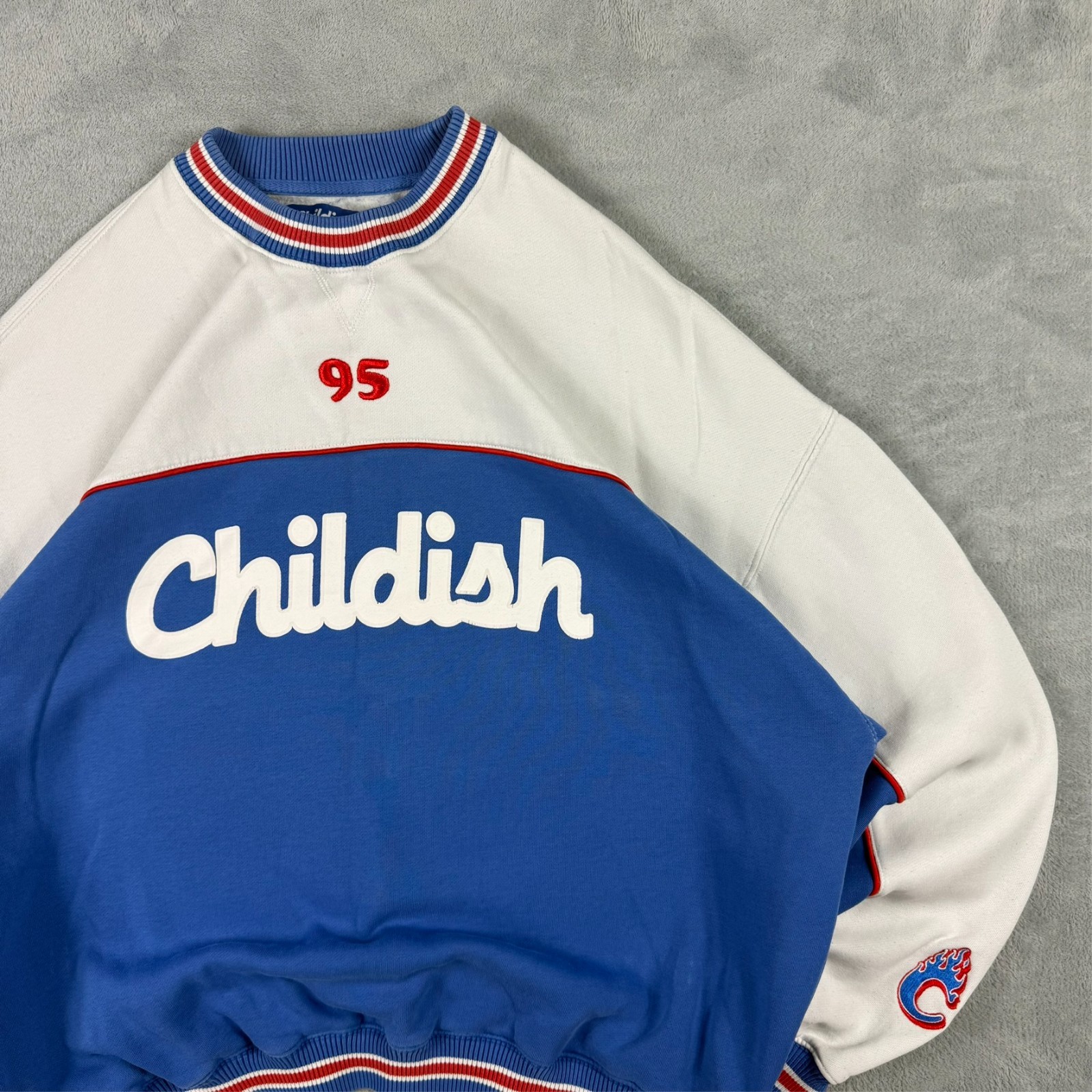 VTG Childish TGF Bros 95 Chicken Shop Blue Oversized XL Pullover Sweatshirt image 3