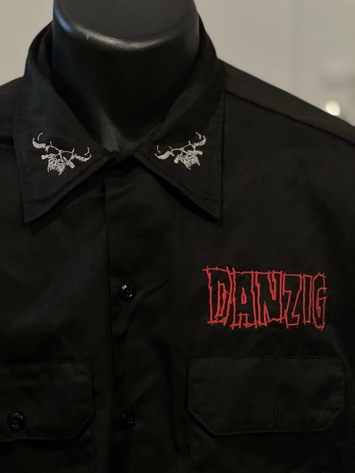 Camisa de Trabajo Bordada Danzig - Marca Dickies - XL - Negra - Rara Heavy Metal Foto 2 de 4
