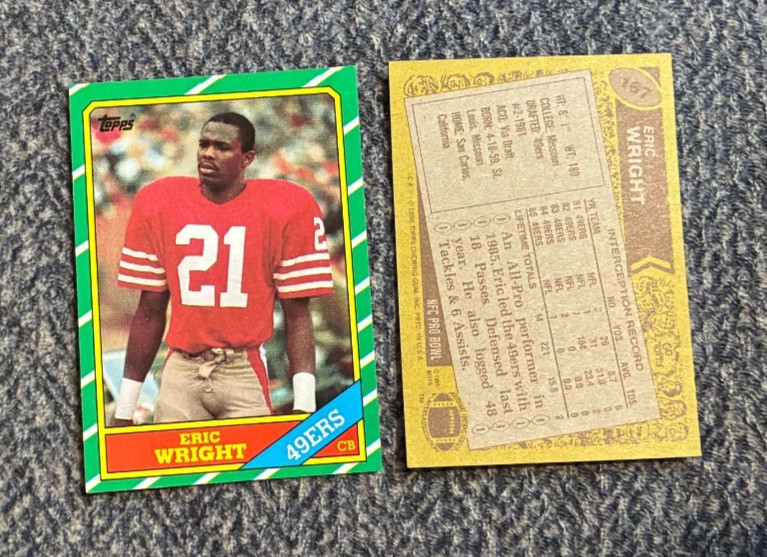 1986 Topps #167 Eric Wright 49ers