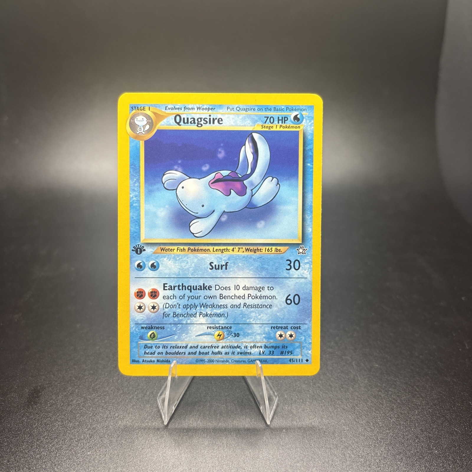 Pokémon Quagsire 45/111 1st Edition Neo Genesis Uncommon 2000 WOTC Vintage NM -j