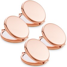 Compact Mirror for Purse, Metal Round Shell, Double-Sided 1X/2X Magnifying, P...