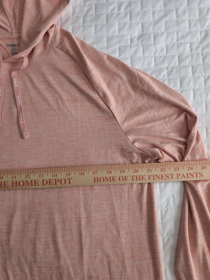 Мужская толстовка с капюшоном Hurley Performance Poly размер Large персиковый/розовый - Изображение 3 из 4