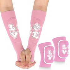 Volleyball Knee Pads and Arm Sleeves for Women 2 Pairs, Pink Accessories