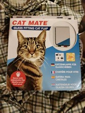 Cat Mate 4-Way Locking Glass Fitting Cat Flap - White