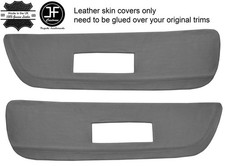 GREY LEATHER 2X FRONT DOOR CARD TRIM INSERT COVERS FITS SAAB 900 CLASSIC 78-93