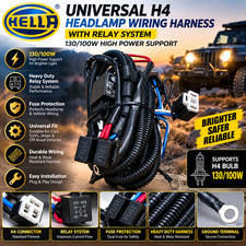 Hella Universal H4 Headlamp Wiring Harness With Relay System 130100w