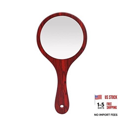Vintage Hand Mirror Wooden Handle Barber Hairdressing Handheld Mirror for 