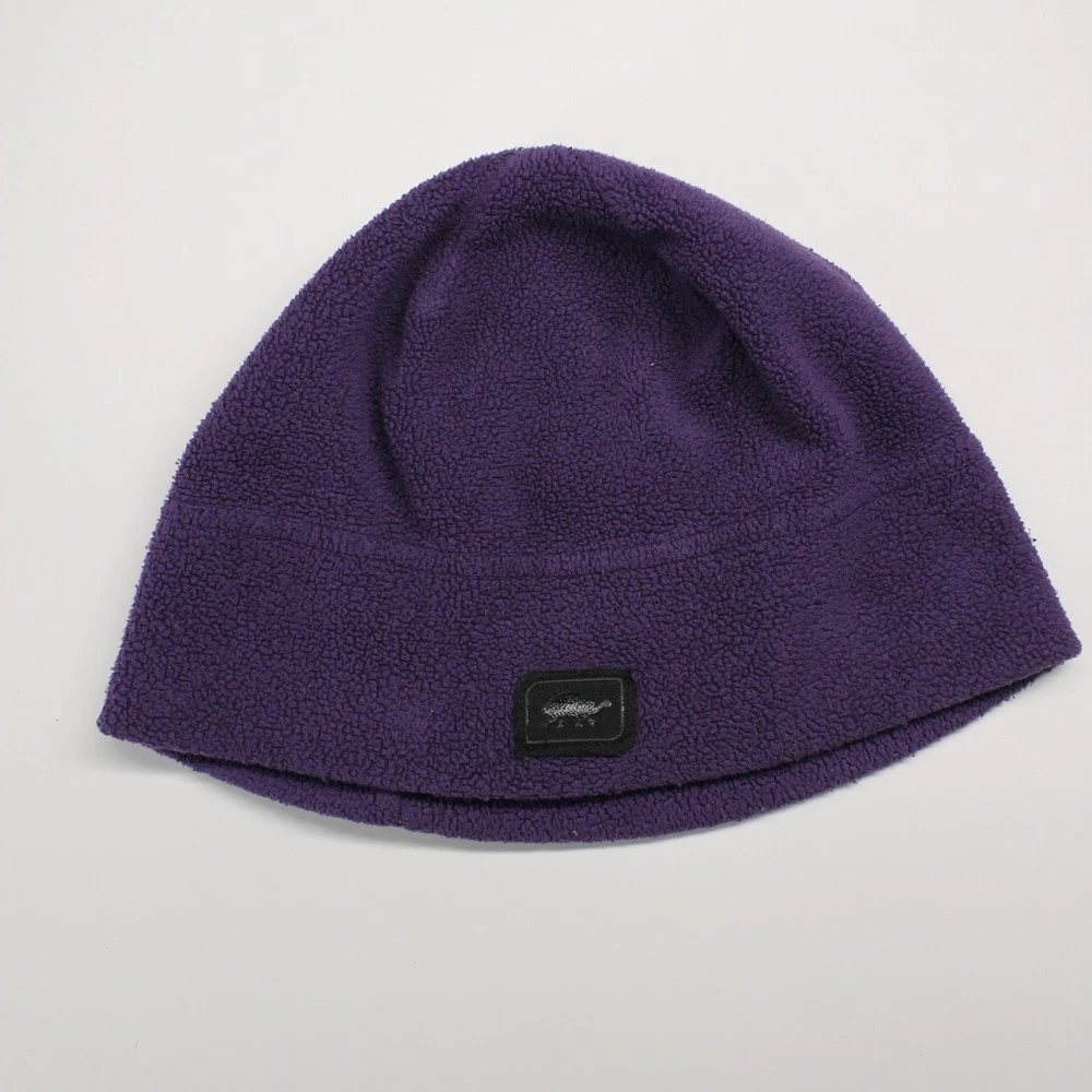 Retro thin purple fleece turtle fur round top adult winter beanie cap