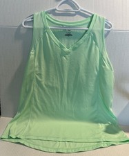 Tek Gear Dri-Tek Green Athletic Sleeveless V-Neck Tank Womens Size XL  A-3