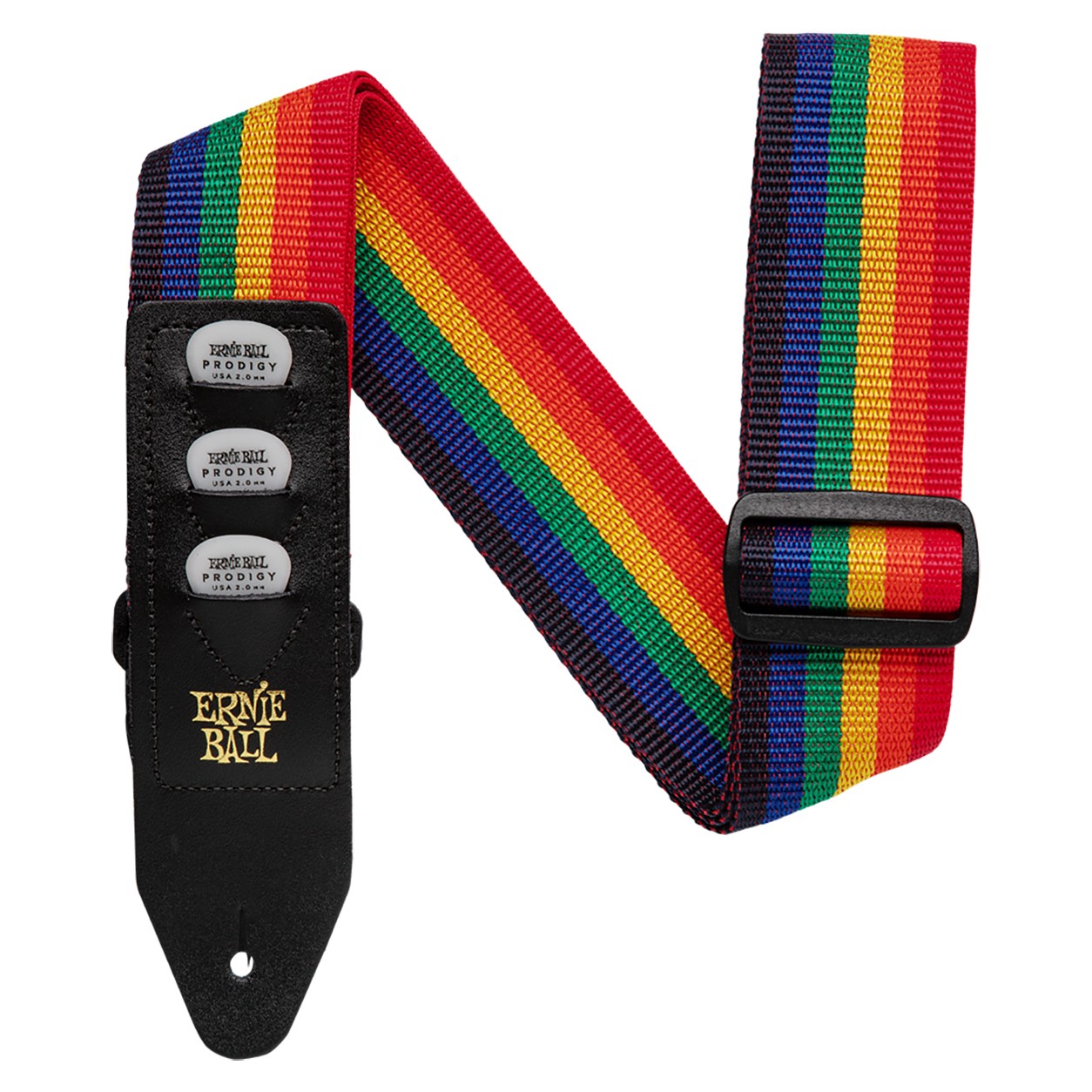 Guitar Strap Ernie Ball 4188 Pick Holder, Rainbow 100% Genuine