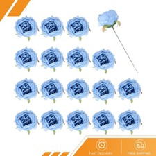 25Pcs Peonies Artificial Flowers Fake Peony Flowers Silk Flowers Heads Sky Blue