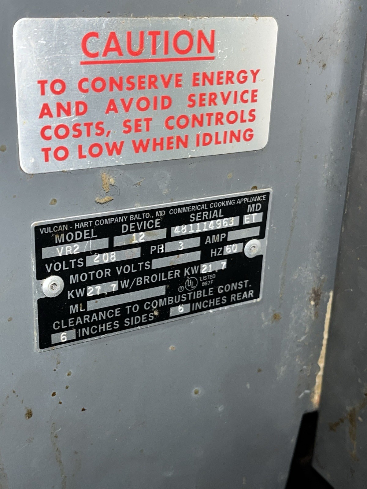 VULCAN 36" Commercial Electric Range 6 Burner / 3 Hot Tops W/ Oversized Oven