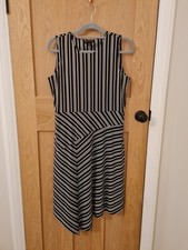 Banana Republic Asymmetrical Striped Midi Dress Sze M