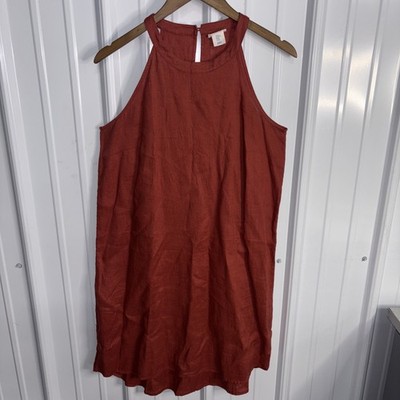 chinese dress ladies 1990s White Linen High Neck Halter Top Dress