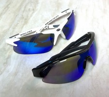 Set of 2 Rawlings Sport Sunglasses White RV QTS  Black RY 1803 Blue Mirror Lens