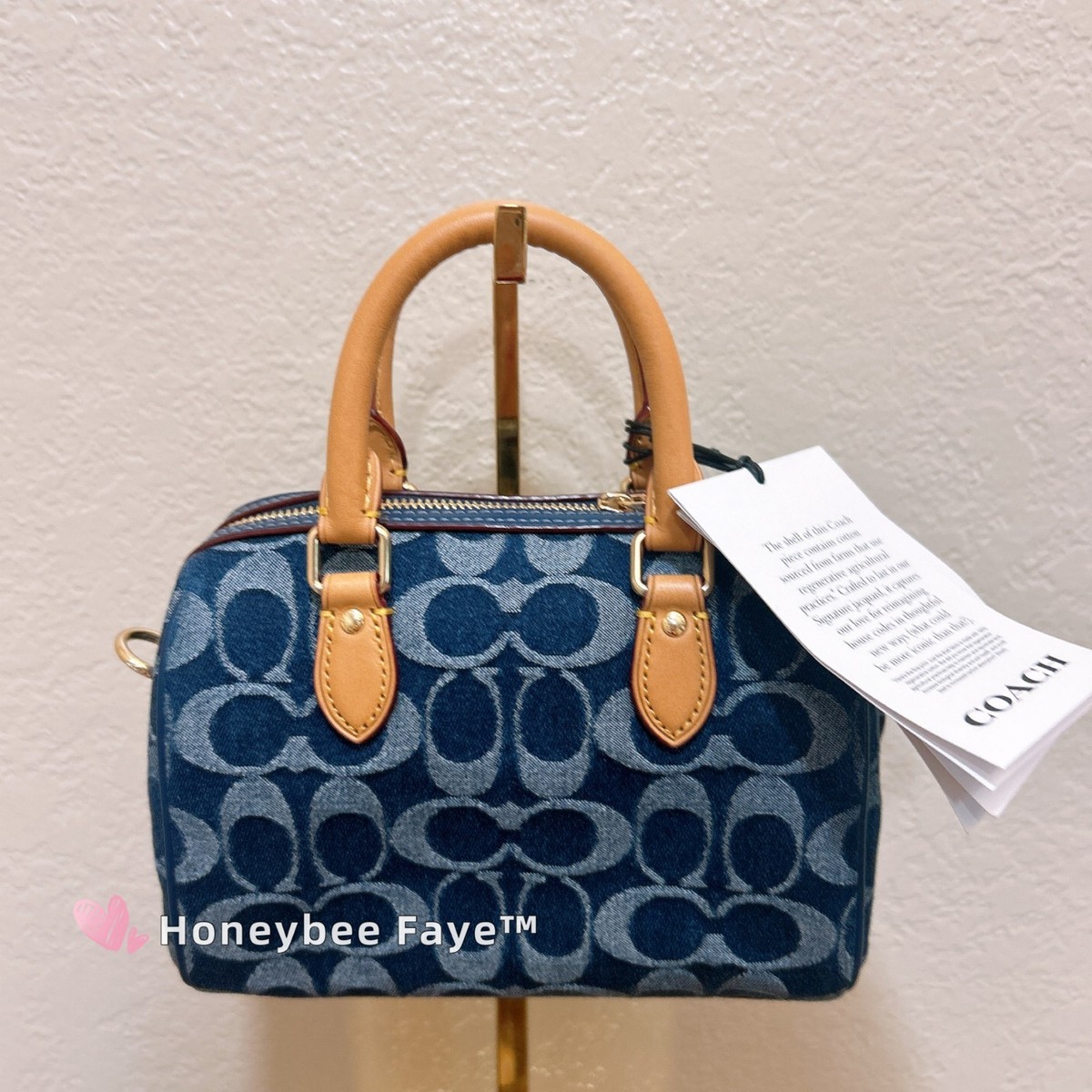 NWT Coach Mini Rowan Crossbody Bag In Signature Denim CY742 with