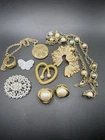 Vintage 10 Piece Set Gold Tone Costume Jewelry Lot