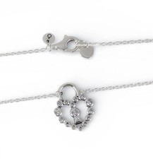 100% Authentic PANDORA Silver Sparkling Heart Padlock Pendant Necklace 394416C01
