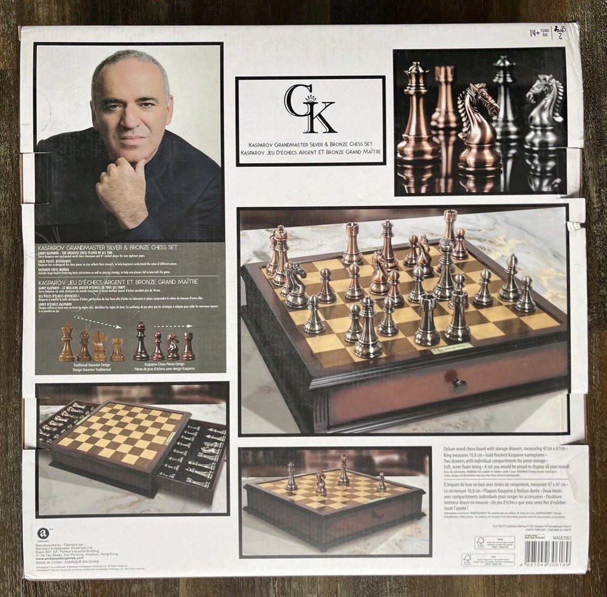 2482-GUIGOU KASPAROV vintage Chess set jeu d'échecs pondéré en buis