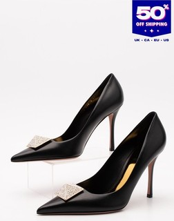 RRP€989 VALENTINO GARAVANI Leather Court Shoes US11 EU41 UK8 Rhinestones